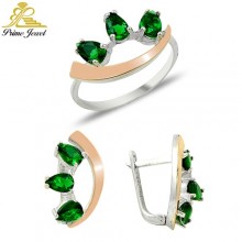 Altın +Gümüş Zirkon Taşlı Set